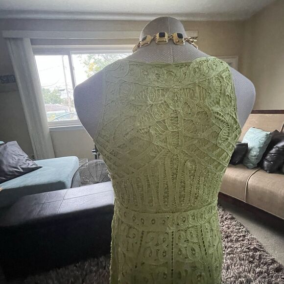 Vintage Kroshetta by Papillion Green Lined Fit & Flare Dress Size Large Witchy - Picture 10 of 14